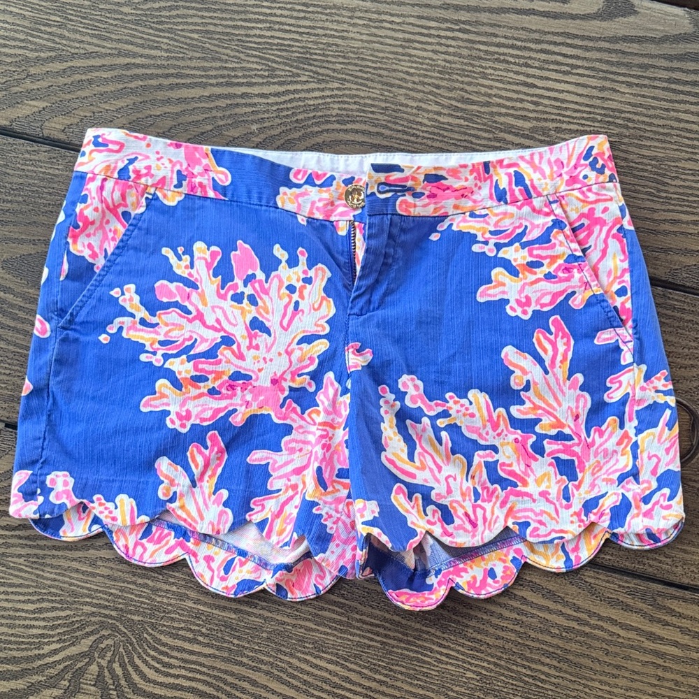 Lilly Pulitzer Coral Print Buttercup Shorts
